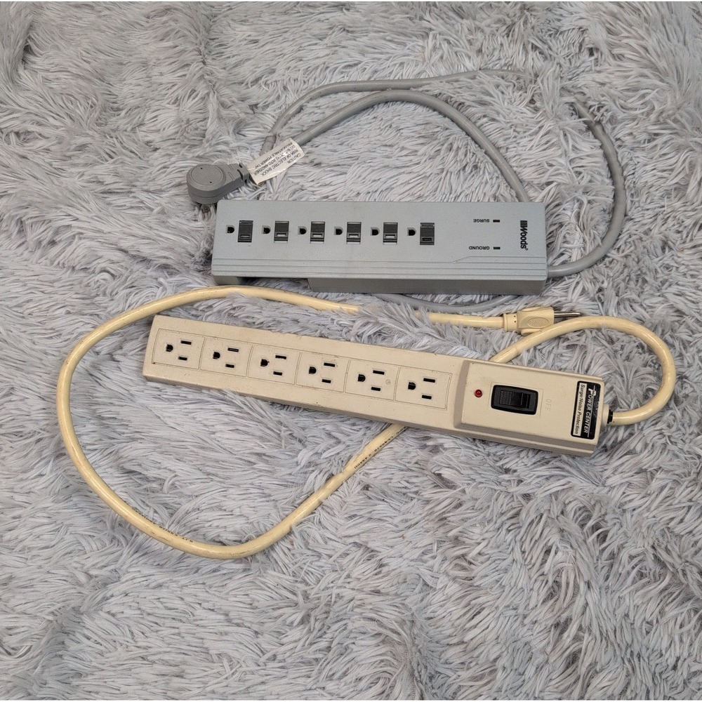 LOT Of 2 Ac Power Strips 2 With Surge Protection
